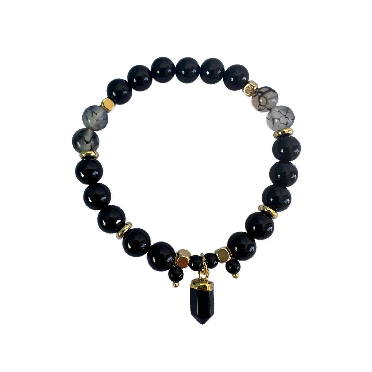 Lisa Pollock Crystal Point Bracelet In Case Black Onyx