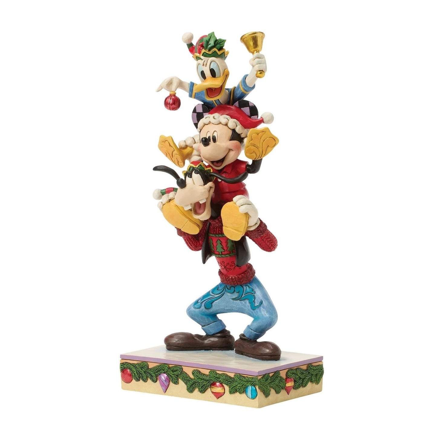 DISNEY TRADITIONS BY JIM SHORE CHRISTMAS MICKEY DONALD & GOOFY STACKED