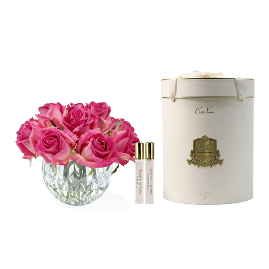 Cote Noire Luxury Round 13 Rose Bud Bouquet Magenta