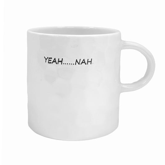 Ceramic Mug White Spade Design "Yeah...... Nah"