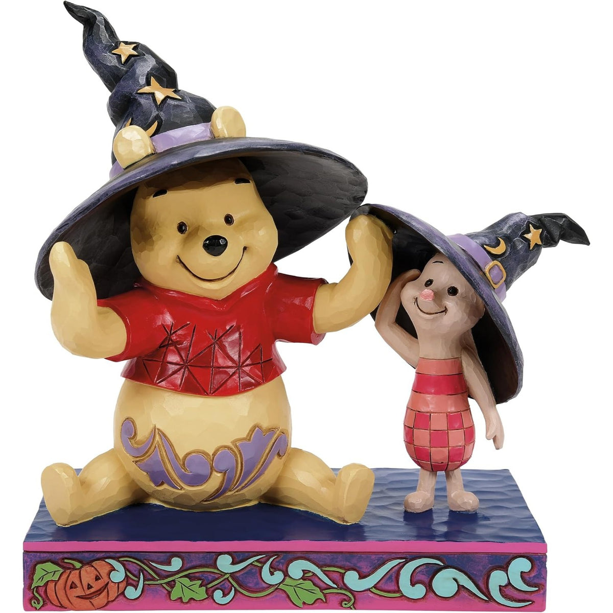 DISNEY TRADITIONS BY JIM SHORE HALLOWEEN POOH & PIGLET WITCH HATS