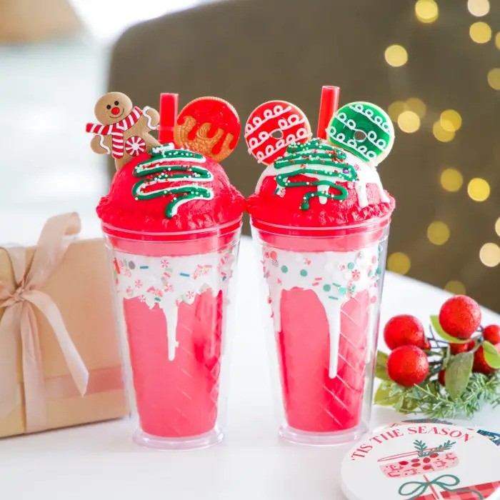 Christmas Sorbet Sipper Cup Gingerbread Red