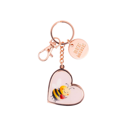 Valentine's Day Bee Keyring "Bee Mine"