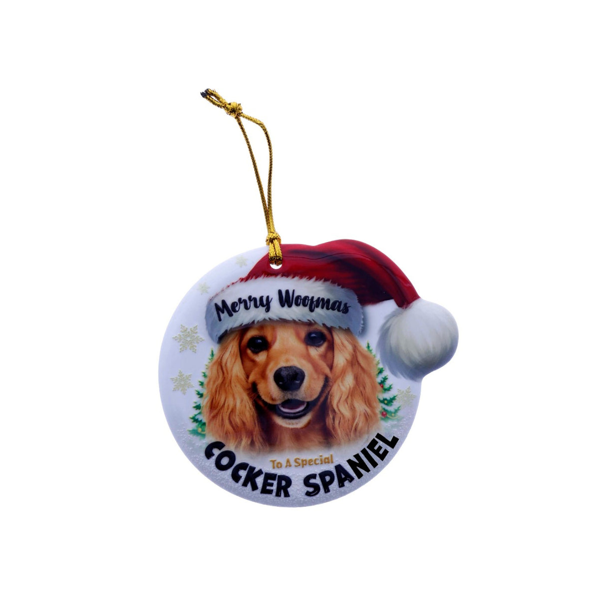 Christmas Sentiment Ceramic Plaque Dog Cocker Spaniel