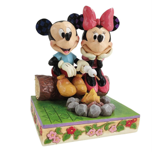 DISNEY TRADITIONS BY JIM SHORE MICKEY & MINNIE AROUND CAMPFIRE 15CM