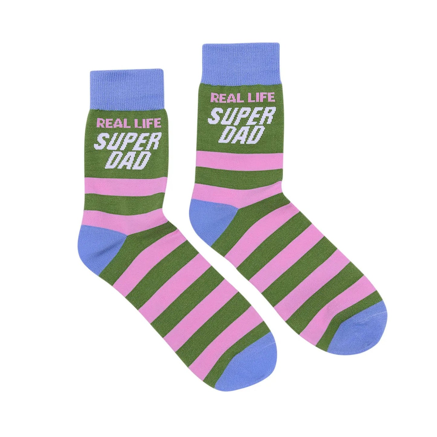 Socks With Sayings "Real Life Super Dad"