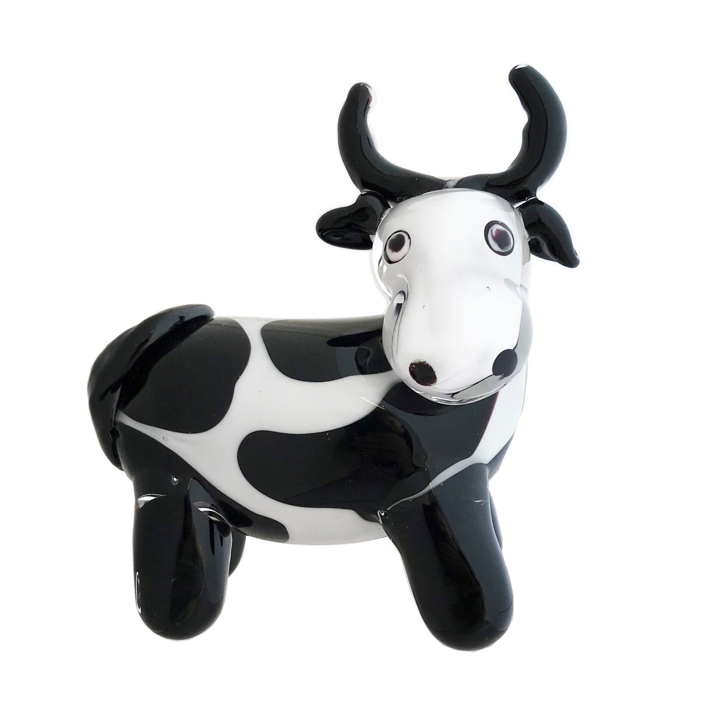 ZIBO ART GLASS COW FRIESIAN SMALL