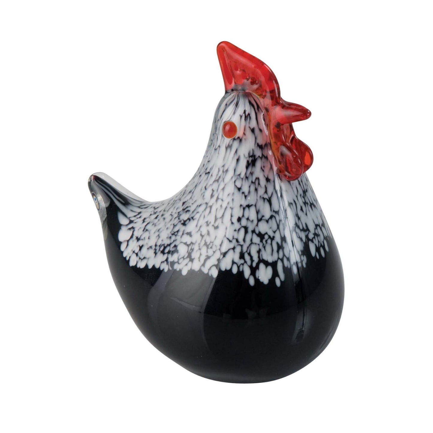 ZIBO ART GLASS CHOOK BLACK SMALL