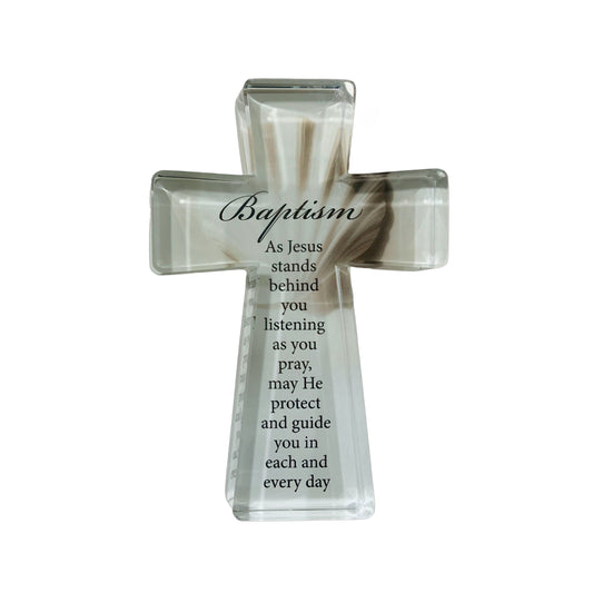 SENTIMENTAL GLASS CROSS BAPTISM
