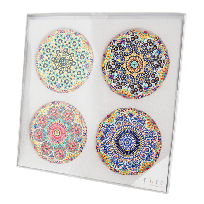 CERAMIC COASTERS SUN SHAPE SET OF 4 HEPBURN