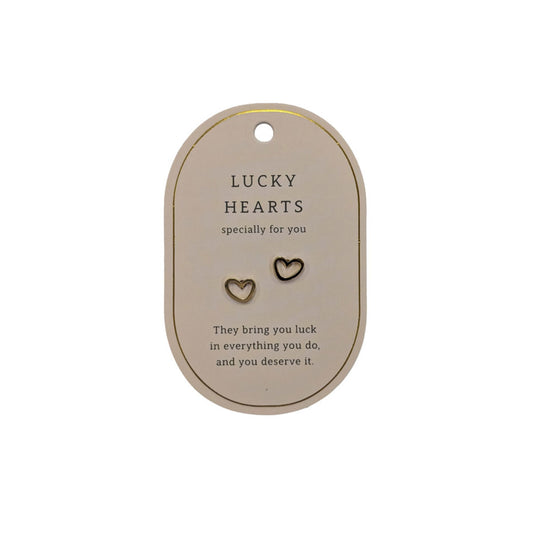 SWEETHEART LUCKY HEARTS GOLD EARRINGS