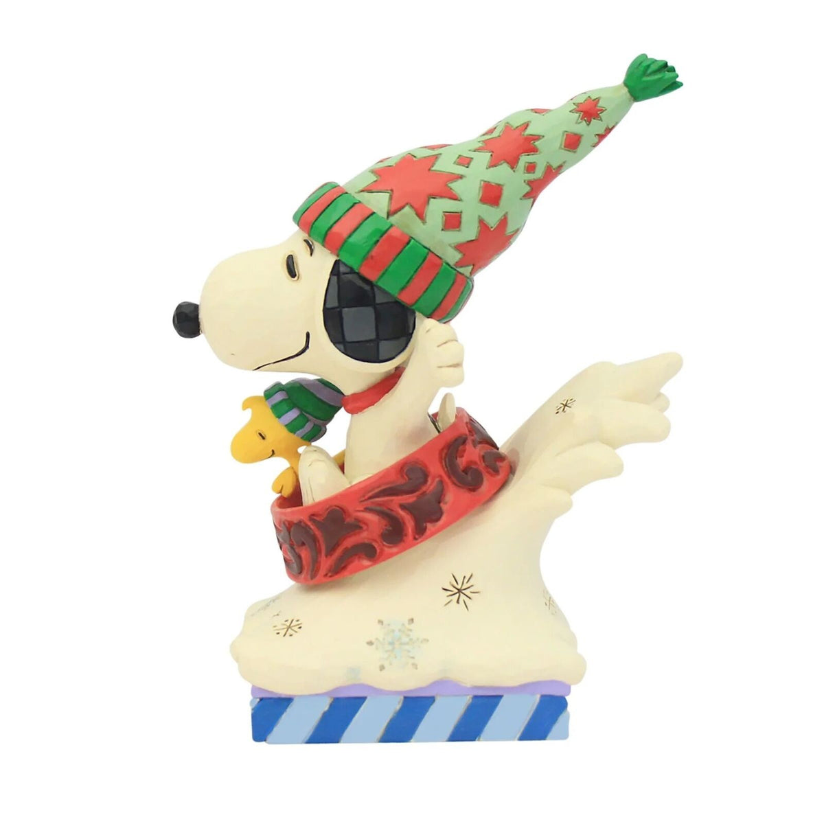 Peanuts By Jim Shore Snoopy & Woodstock In Dog Bowl Sled