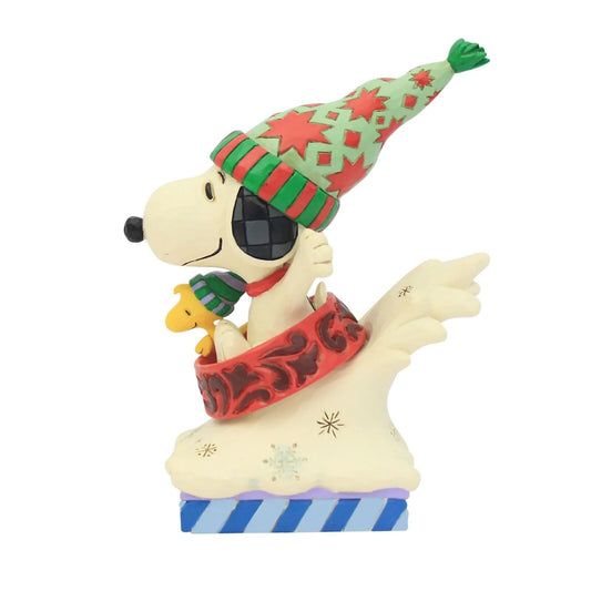 Peanuts By Jim Shore Snoopy & Woodstock In Dog Bowl Sled