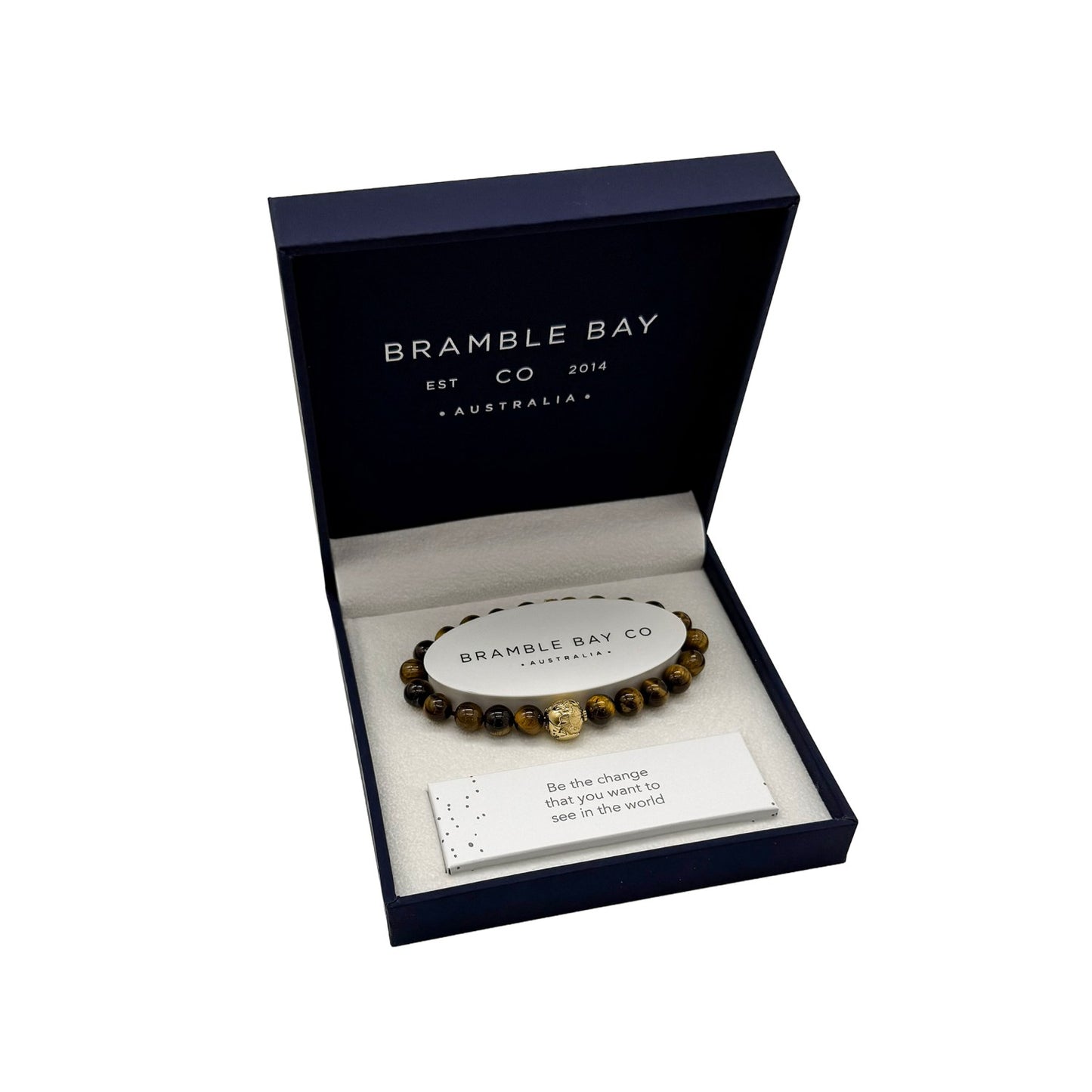 Bramble Bay Bracelet Planet Earth Tiger Eye Gloss In Gold