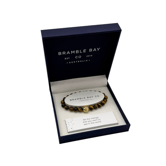 Bramble Bay Bracelet Planet Earth Tiger Eye Gloss In Gold