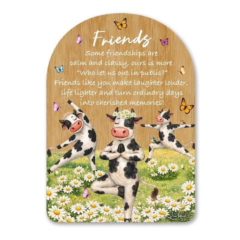 Lisa Pollock Bamboo Verse Plaque Calm Farm Friends