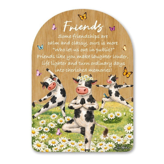Lisa Pollock Bamboo Verse Plaque Calm Farm Friends