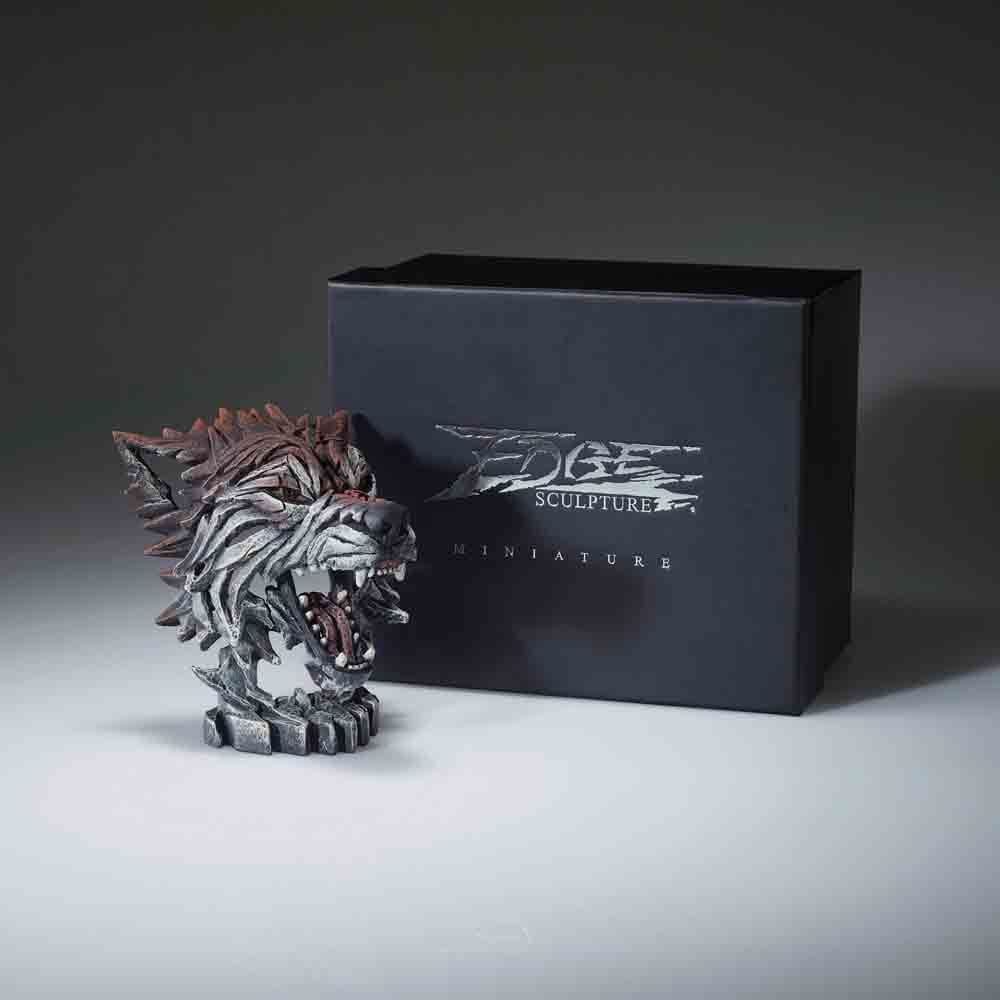 EDGE SCULPTURE MINIATURE WOLF BUST