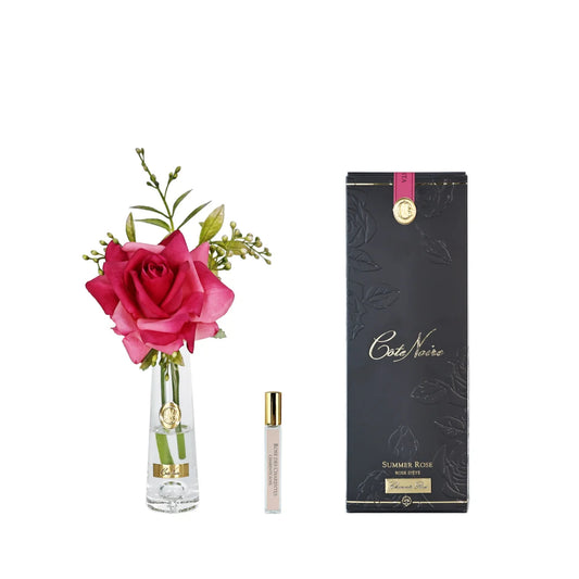 Cote Noire Summer Rose Magenta In Clear Glass With Gold Badge