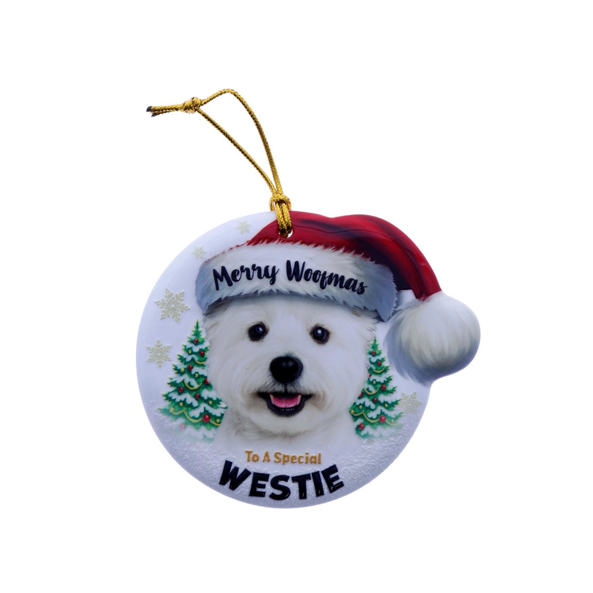 Christmas Sentiment Ceramic Plaque Dog Westie