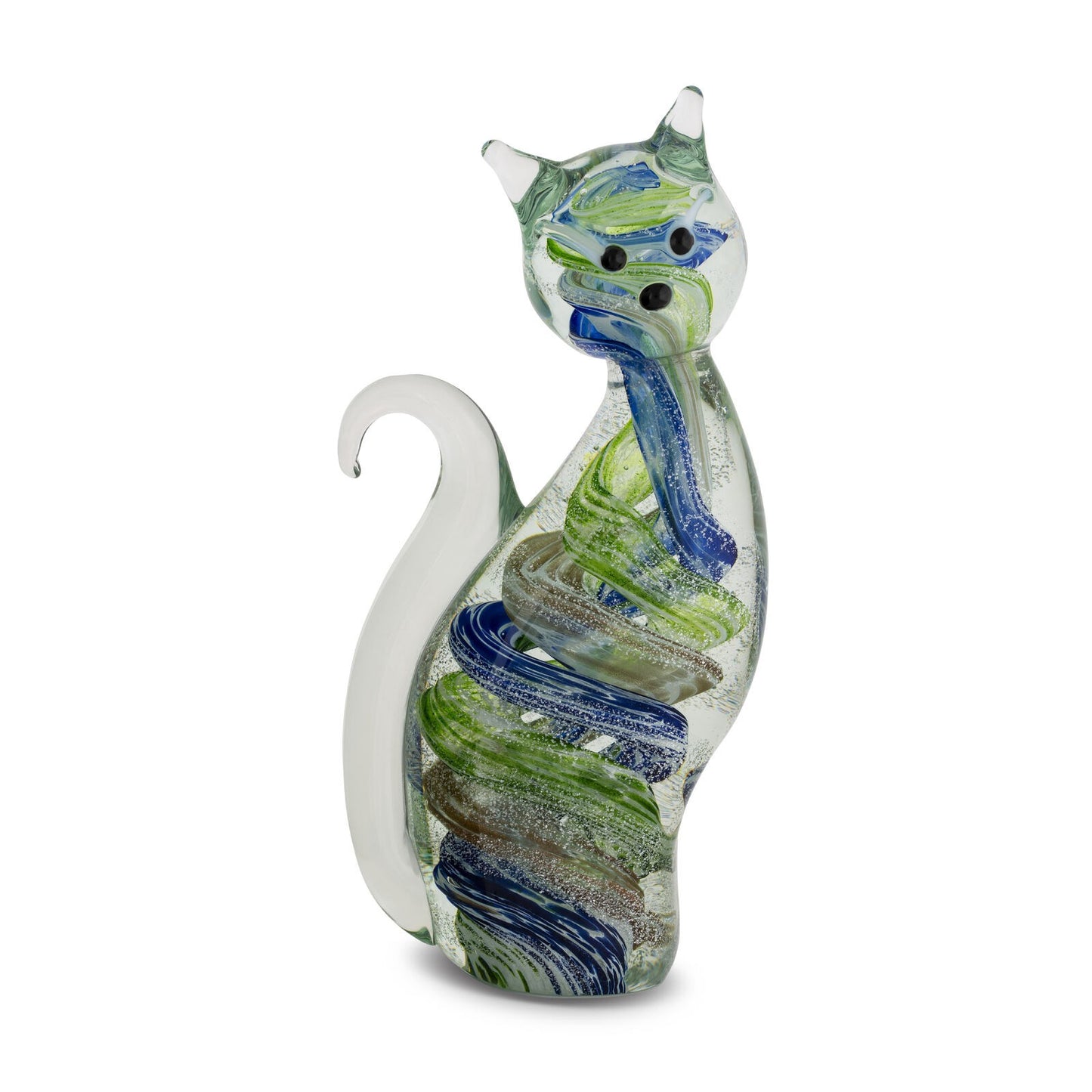 ZIBO ART GLASS MINI KITTY TAIL DOWN