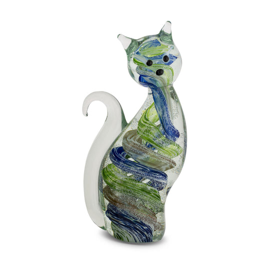 ZIBO ART GLASS MINI KITTY TAIL DOWN
