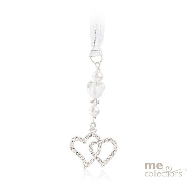 Wedding Charm Double Diamonte Heart