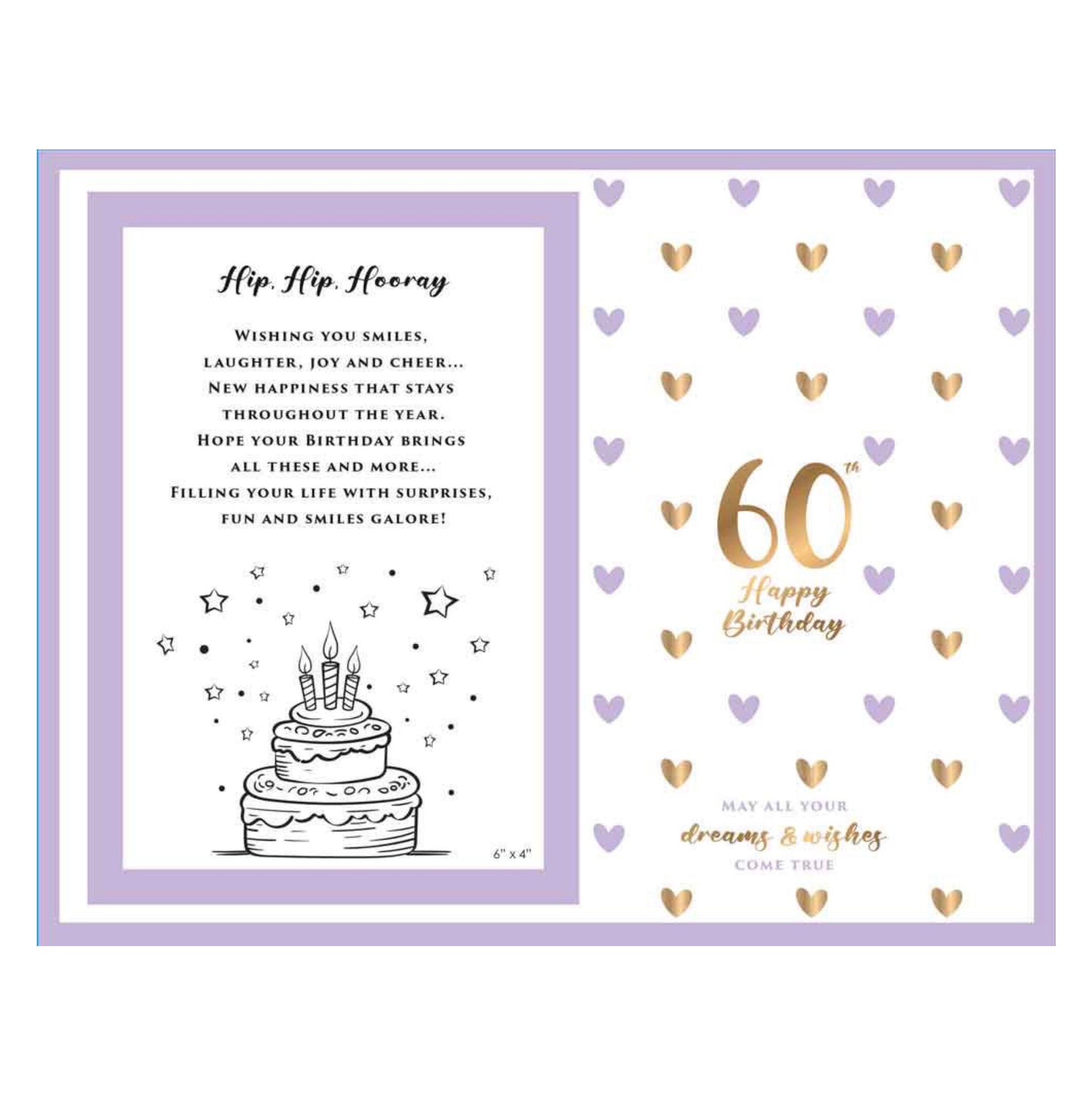 Birthday Photo Frame Glass Sweet Hearts 60th