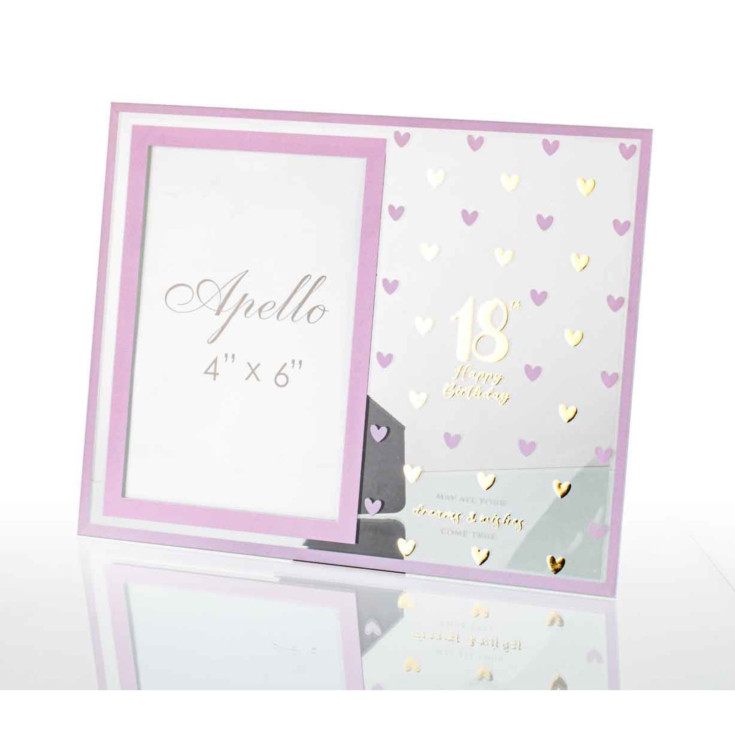 Birthday Photo Frame Glass Sweet Hearts 18th
