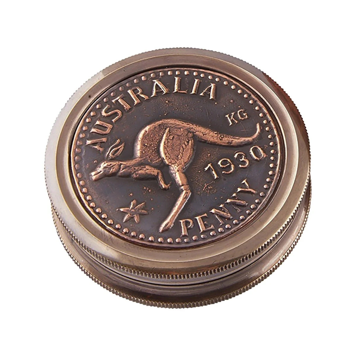 Brass Compass Australian 1930 Penny