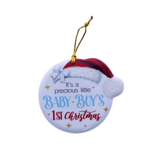 Christmas Sentiment Ceramic Plaque Babies 1st Christmas Boy