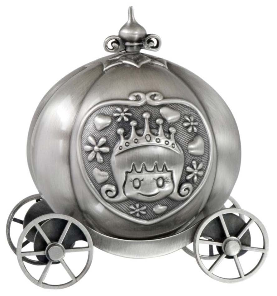 MONEY BANK PUMPKIN COACH PEWTER FINISH