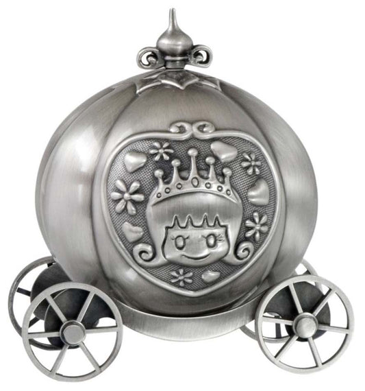 MONEY BANK PUMPKIN COACH PEWTER FINISH