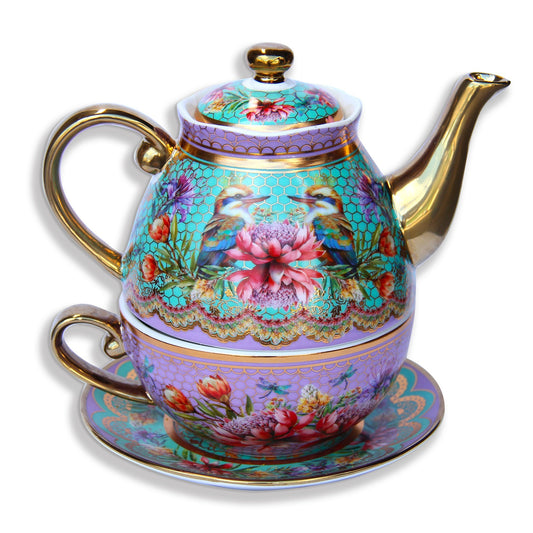 Lisa Pollock Ceramic Tea For One Set In Gift Box Vintage Kookas