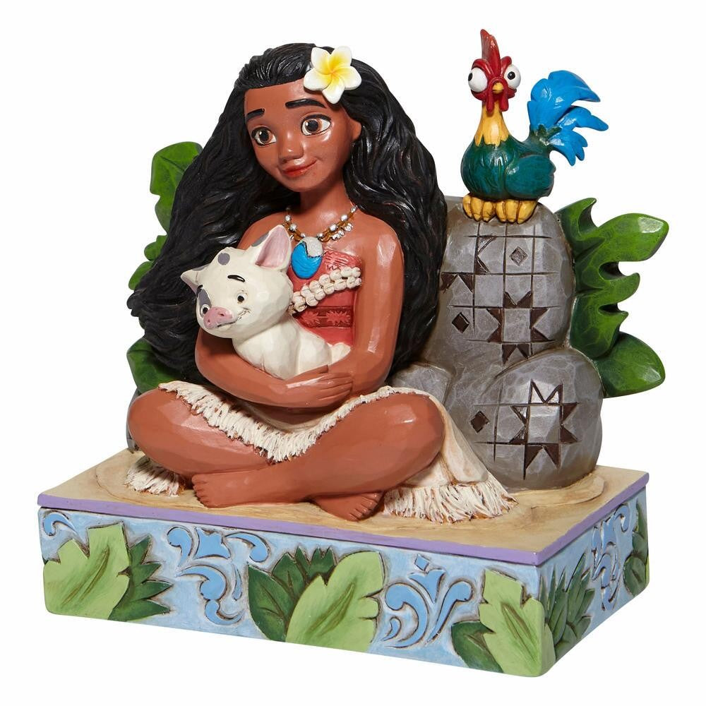 DISNEY TRADITIONS BY JIM SHORE MOANA WITH PUA AND HEI HEI 13CM