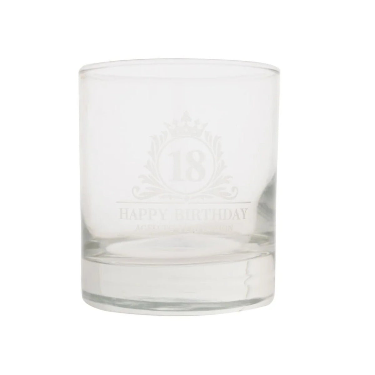 Birthday Whiskey Glass & Slate Coaster Set in Wooden Box 18th
