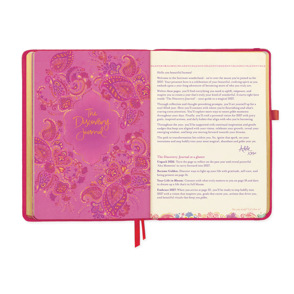 Intrinsic 2027 Diary Planner The Year To Live Brave - Radiant Ruby Red