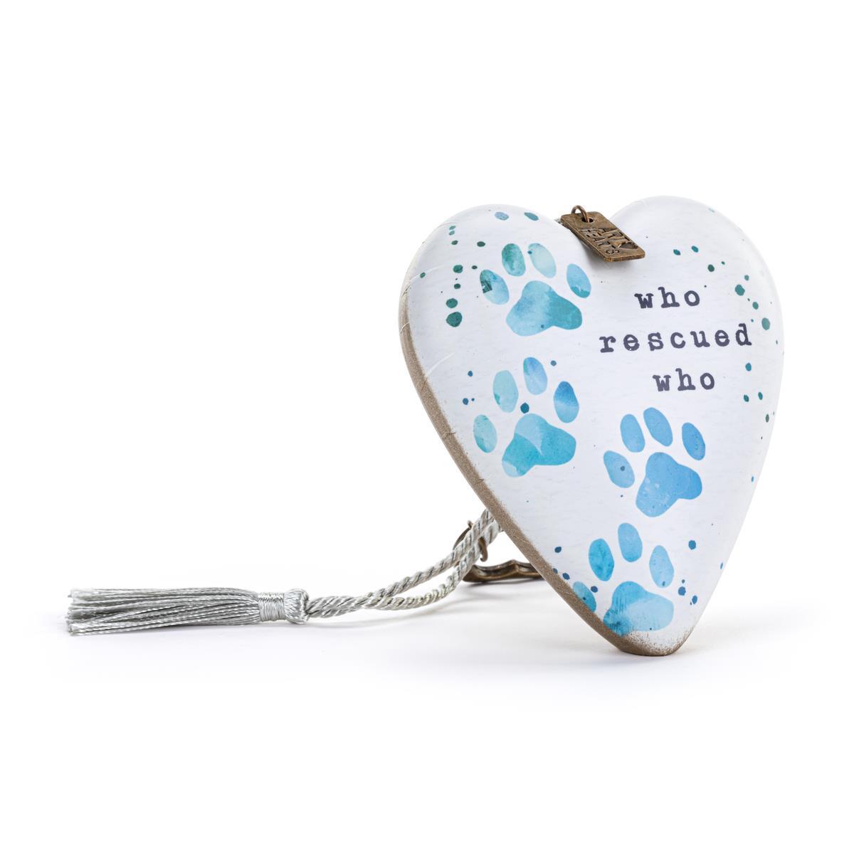 ART HEART PAW PRINTS WHO RESCUED WHO