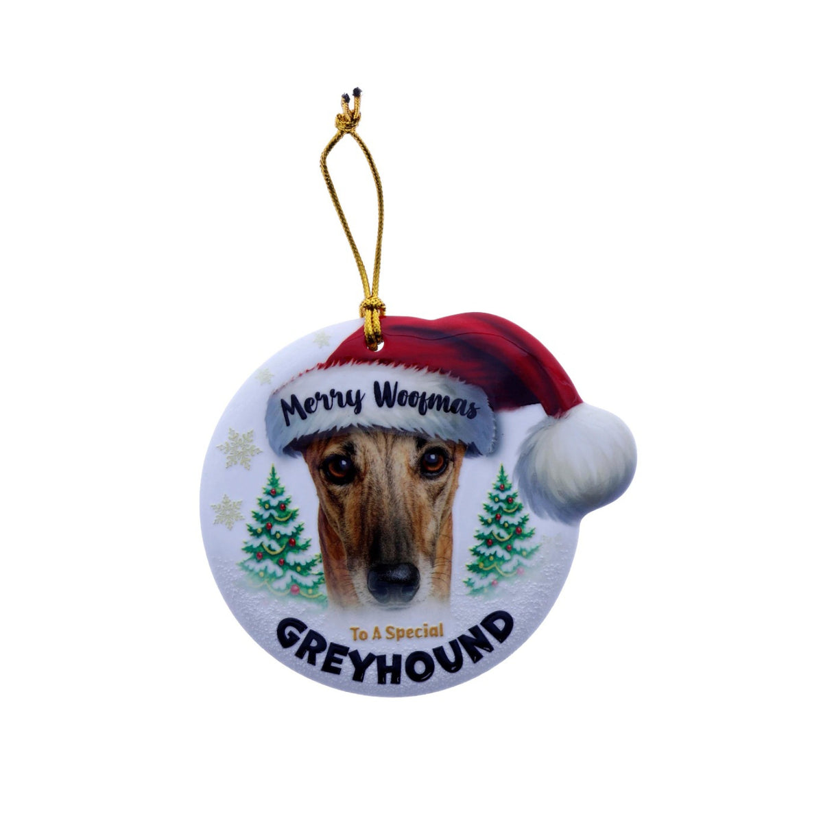 Christmas Sentiment Ceramic Plaque Dog Greyhound