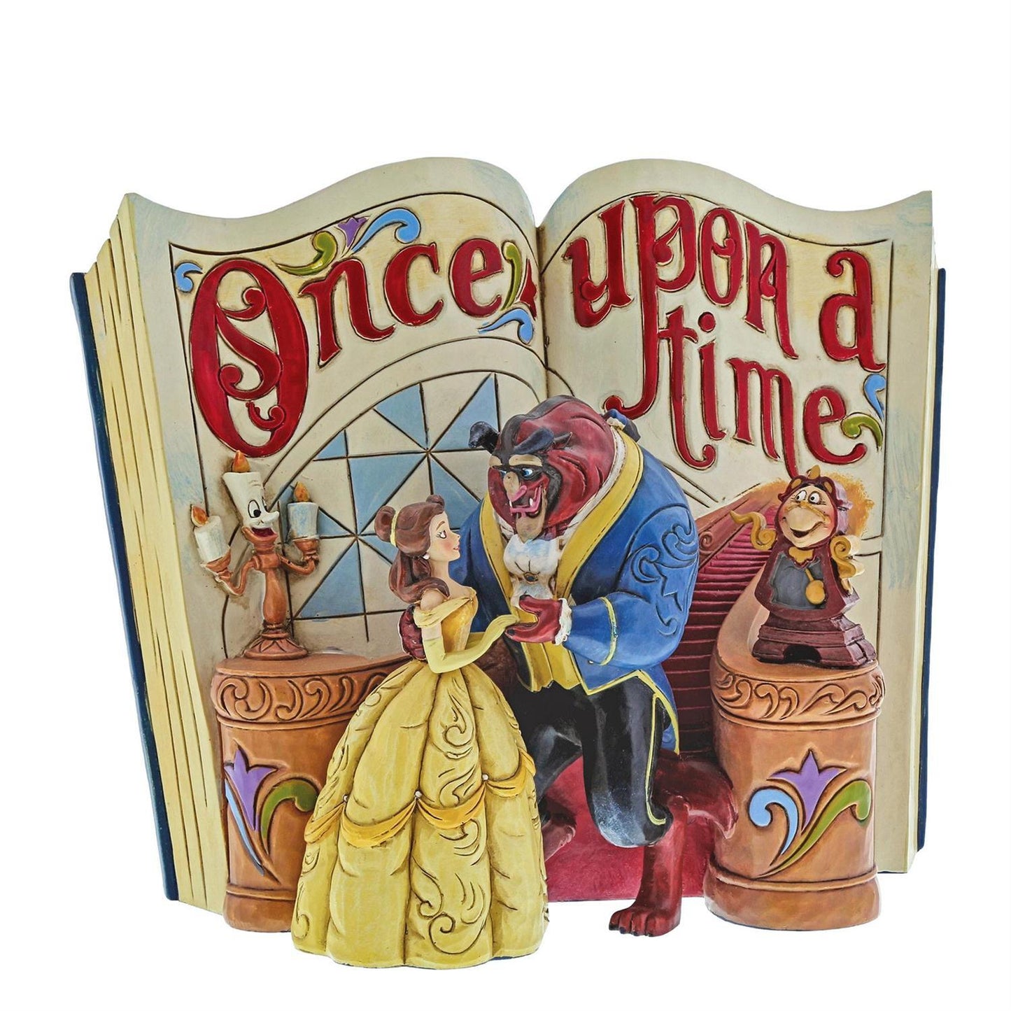 DISNEY TRADITIONS BY JIM SHORE BEAUTY & THE BEAST STORYBOOK 15CM