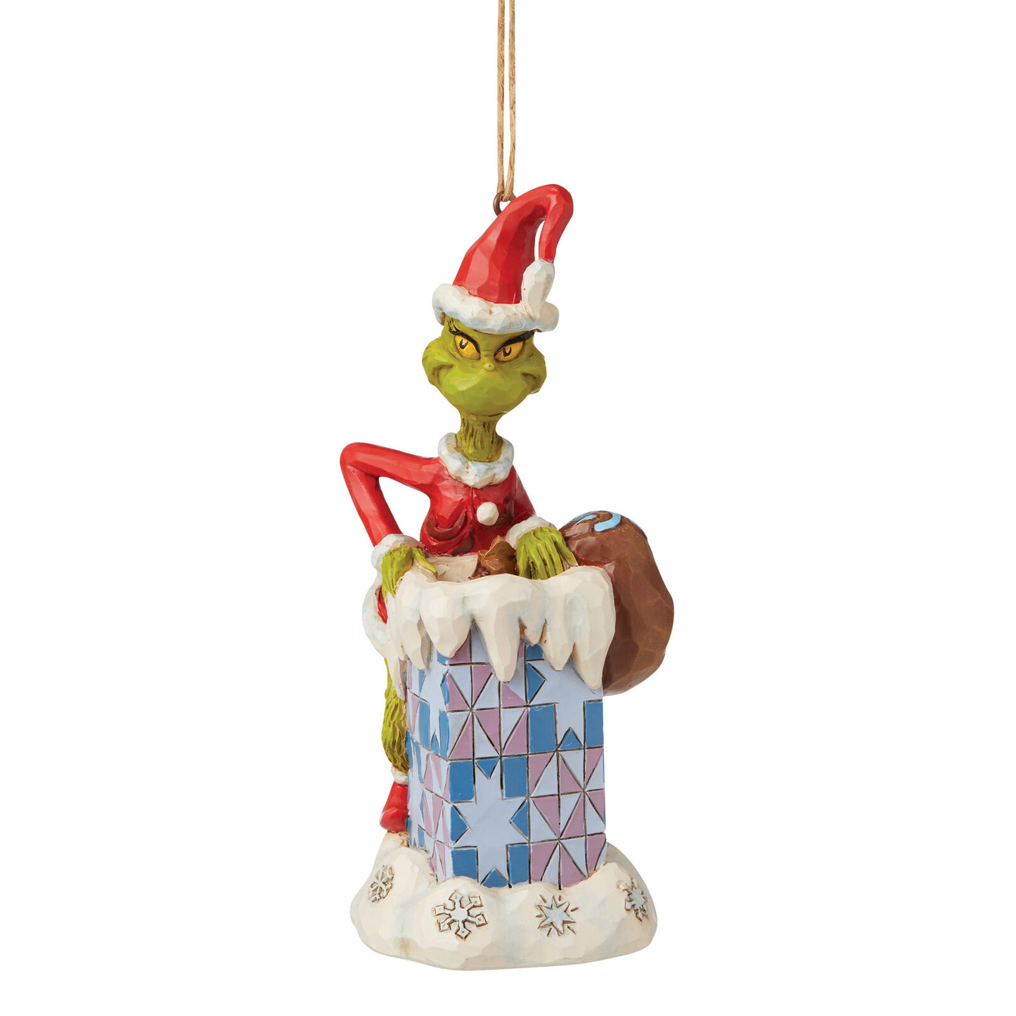 THE GRINCH BY JIM SHORE HANGING ORNAMENT GRINCH IN CHIMNEY