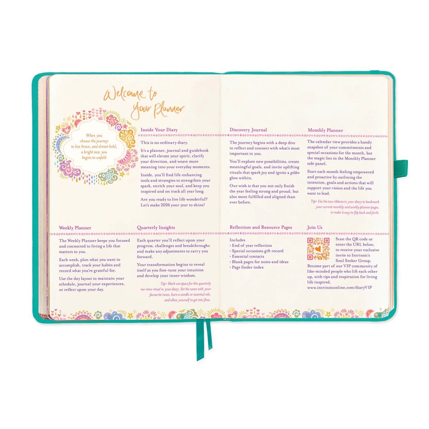 Intrinsic 2026 Diary The year to ignite your light - Turquoise Twist