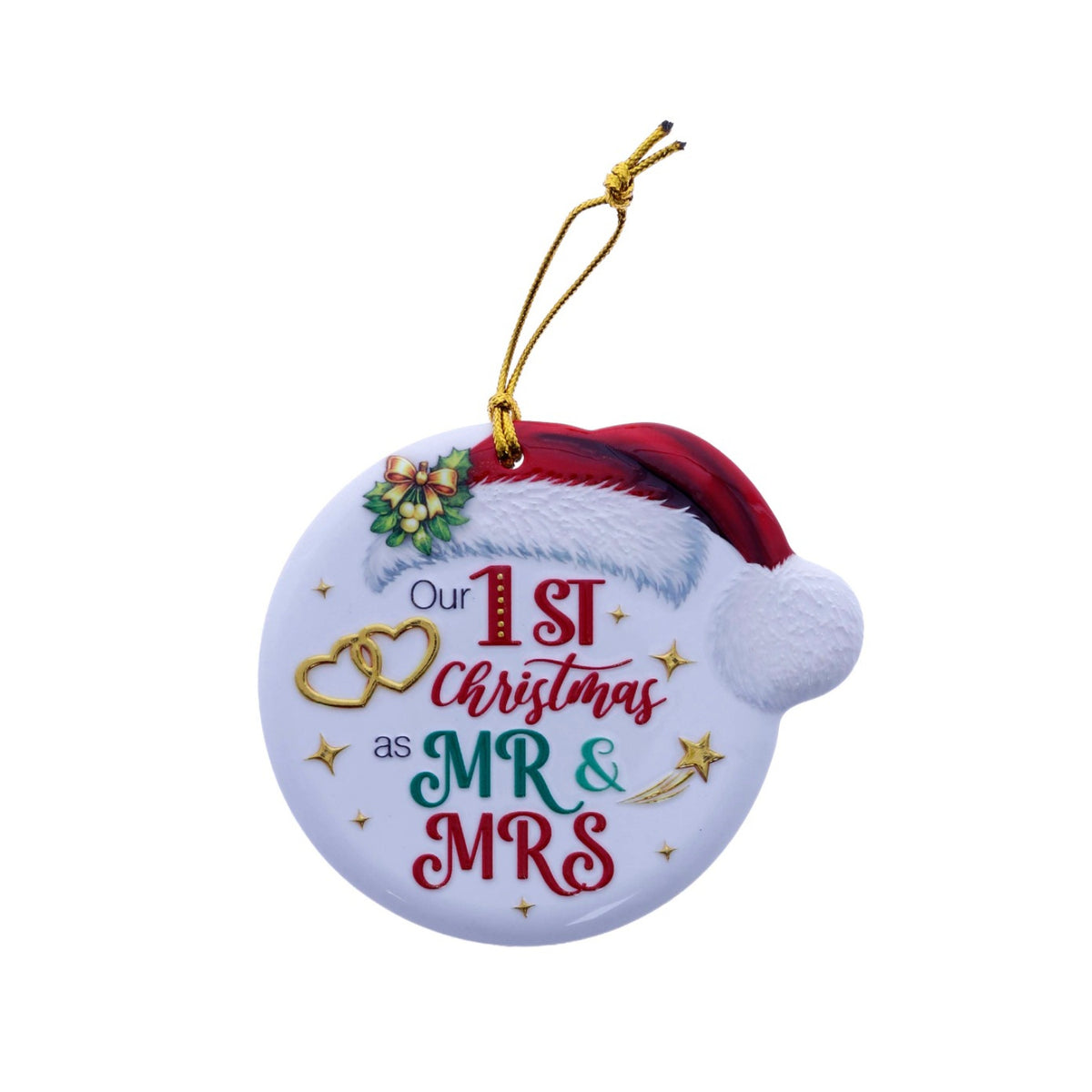Christmas Sentiment Ceramic Plaque 1st Christmas As Mr & Mrs