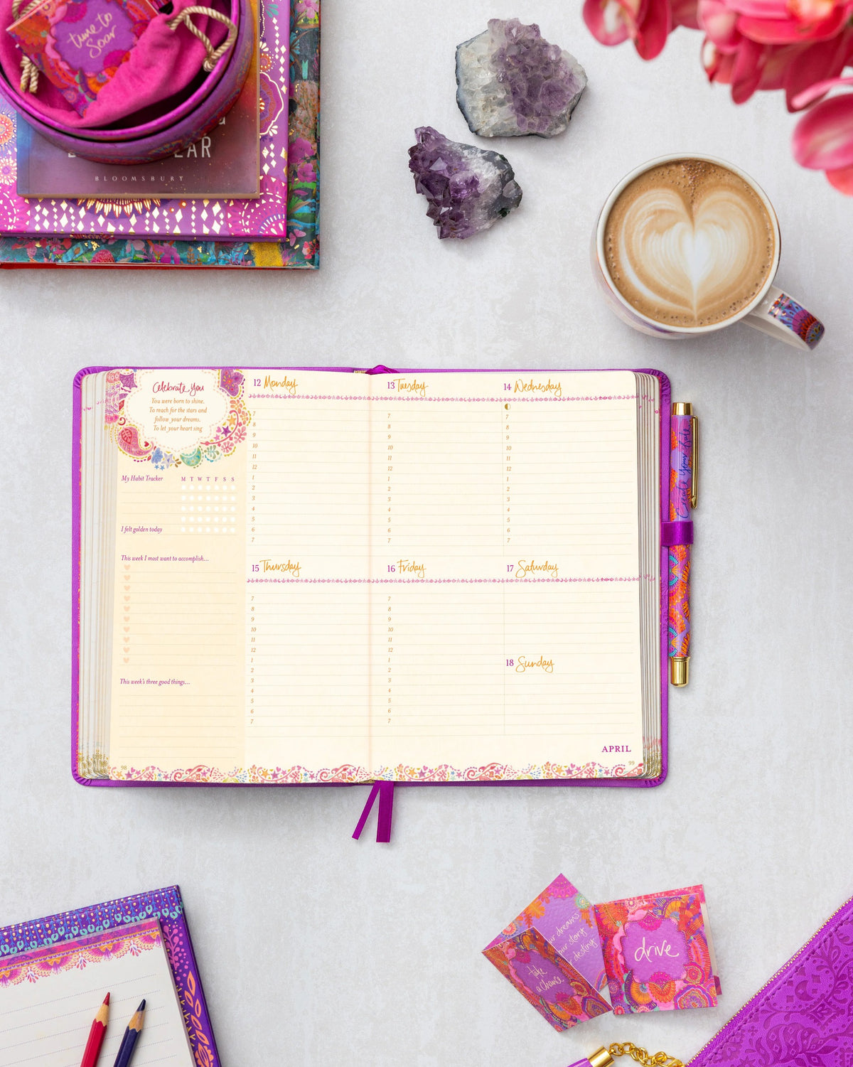 Intrinsic 2027 Diary Planner The Year To Create Magic - Berry Bliss Purple