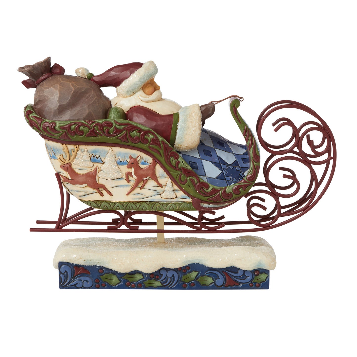 HEARTWOOD CREEK VICTORIAN SANTA IN SLEIGH 18CM