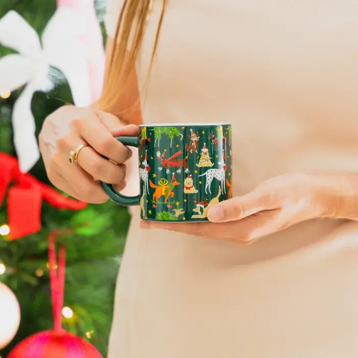 Christmas Mug Festive Dogs