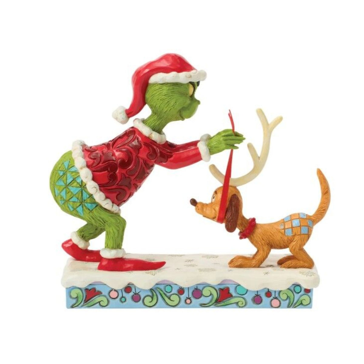 The Grinch By Jim Shore Grinch Trying Antlers On Max