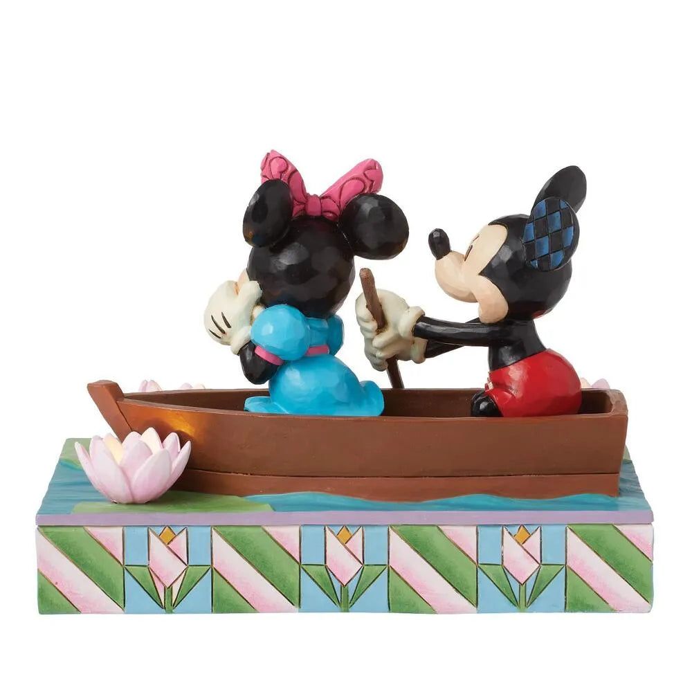 DISNEY TRADITIONS BY JIM SHORE MICKEY AND MINNIE LED LOVE ROWBOAT