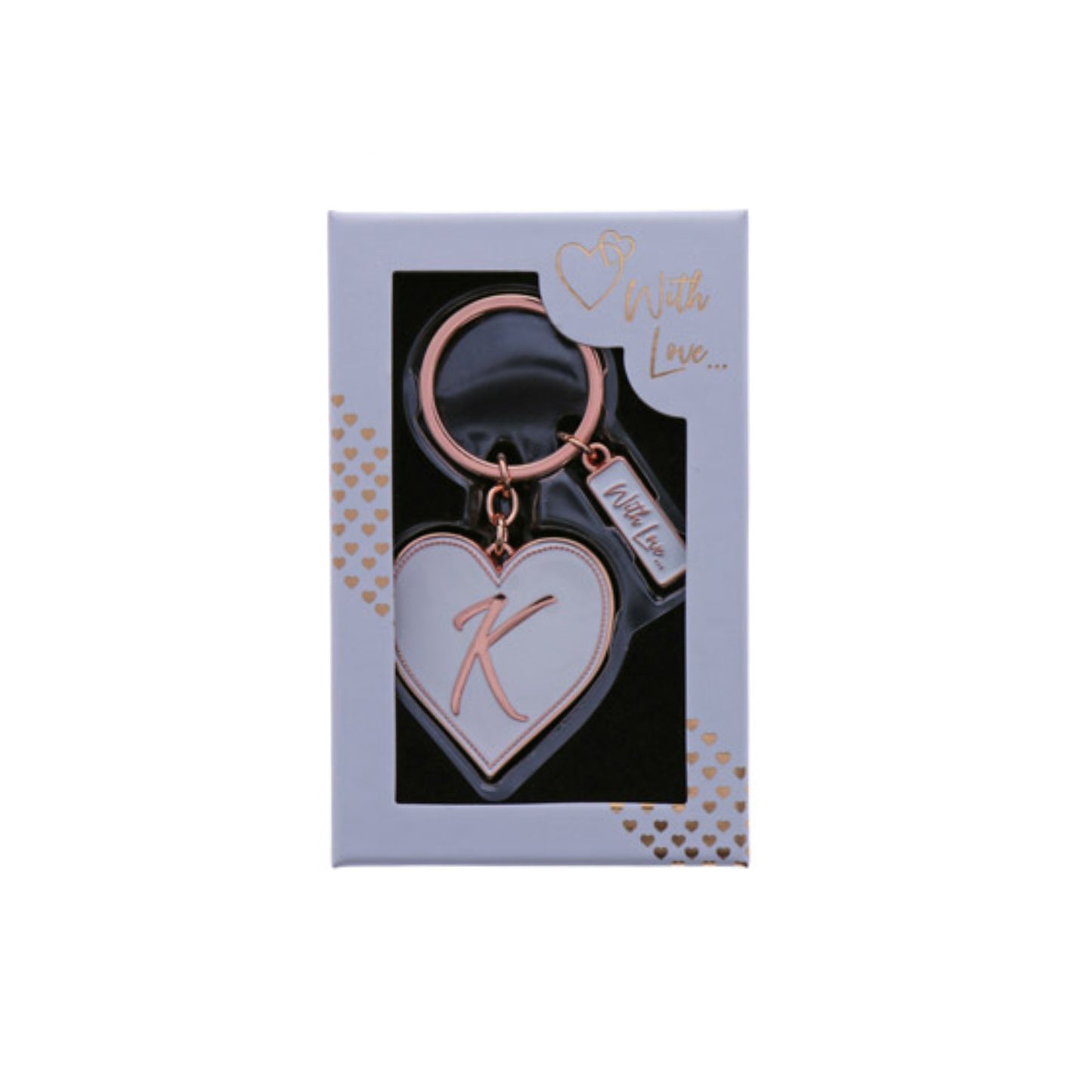 INITIAL KEYRING "K" IN ROSE GOLD