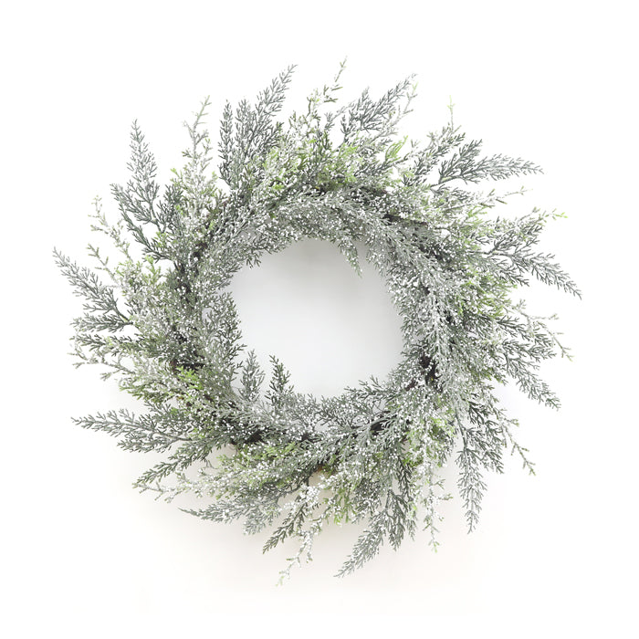 CHRISTMAS PLASTIC GREEN CEDAR WREATH LARGE